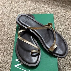 J. Crew Sandals with Gold Straps